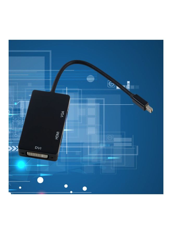 ماركة غير محددة - محول 3 في 1 من منفذ ميني DP إلى DVI VGA HDMI HDTV لجهاز مايكروسوفت سرفيس برو 3 2 1 أسود - Image 1