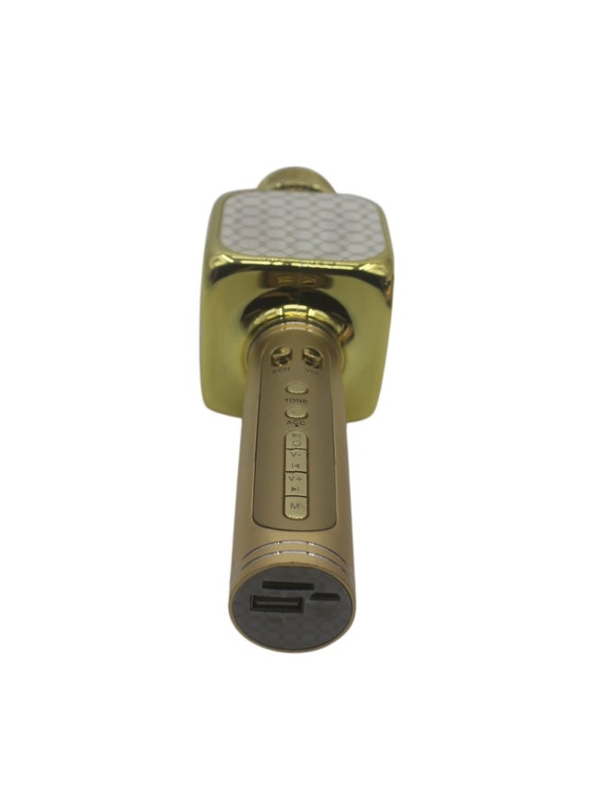 KTV Handheld Bluetooth Karaoke Microphone XD426901 Gold - Image 3