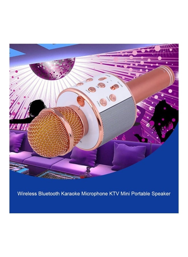 KTV Ws858 Wireless Bluetooth Karaoke Microphone XD77502 Rose Gold/White  - Image 3