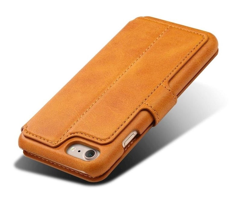Protective Wallet Card Case Cover For Apple iPhone 7 Plus Brown  - Image 2