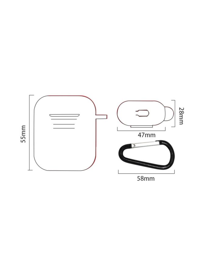 Protective Earphone Case With Hook For AirPods White/Black/Silver - Image 4