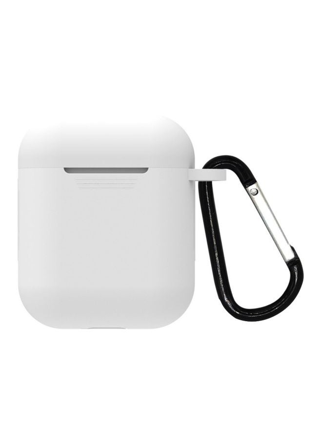 Protective Earphone Case With Hook For AirPods White/Black/Silver - Image 1