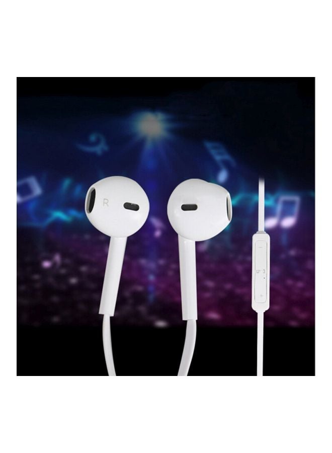 سماعة أذن داخلية بصوت إستريو وتدعم تقنية البلوتوث ومزودة بميكروفون مدمج أبيض - Image 2