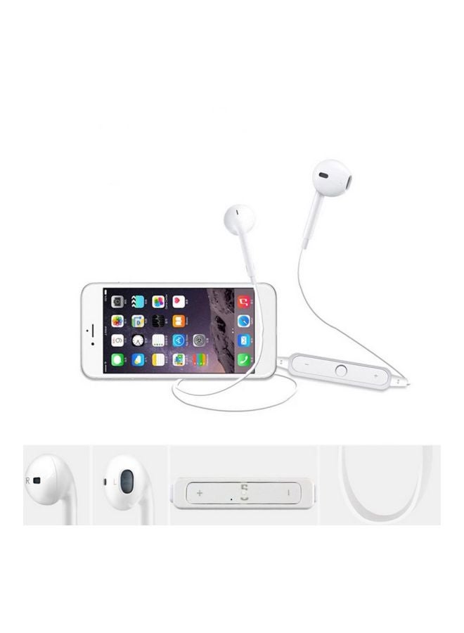 سماعة أذن داخلية بصوت إستريو وتدعم تقنية البلوتوث ومزودة بميكروفون مدمج أبيض - Image 3