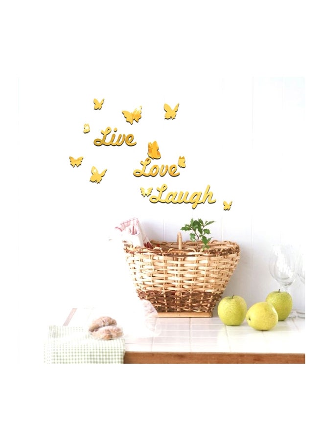 ملصق جداري بطبعة اقتباس "Live Laugh Love" فضي - Image 2