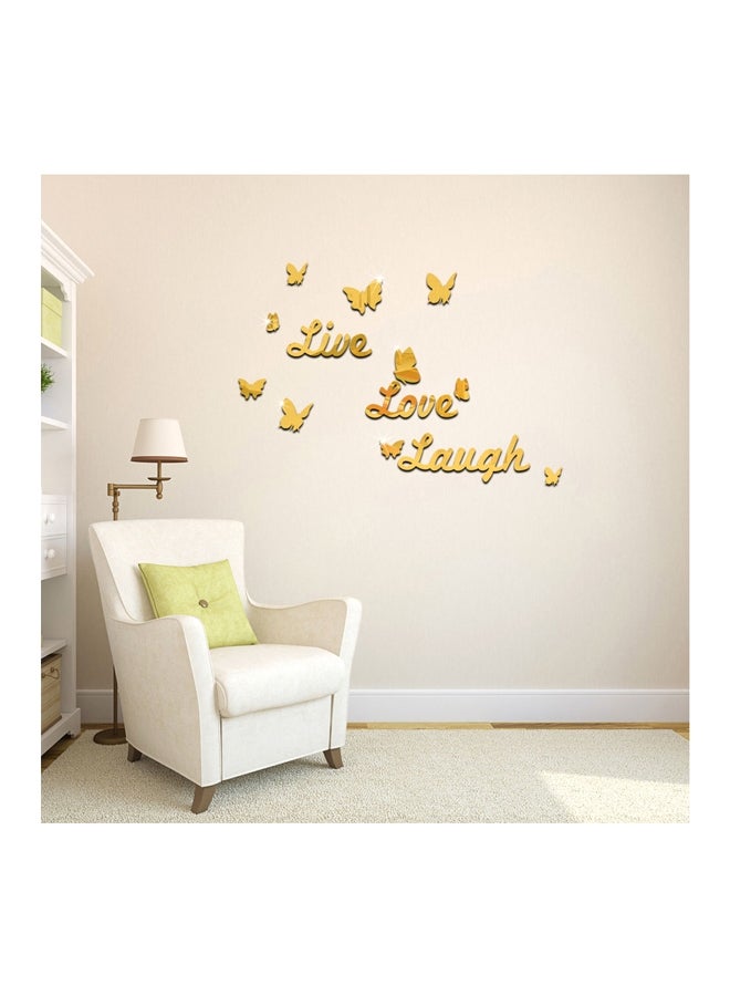 ملصق جداري بطبعة اقتباس "Live Laugh Love" فضي - Image 4