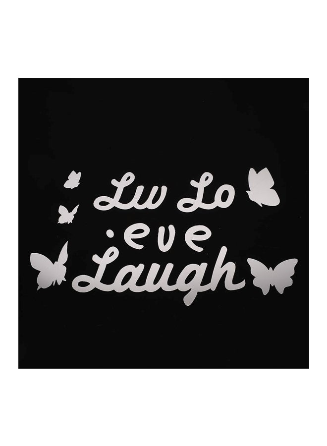 ملصق جداري بطبعة اقتباس "Live Laugh Love" فضي - Image 3