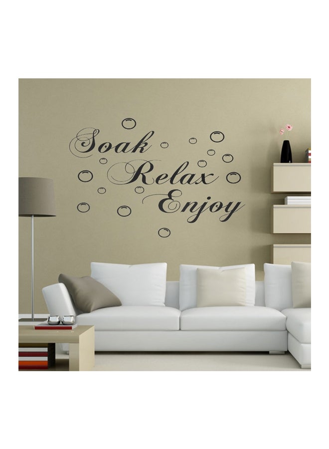 ملصق جداري بطبعة عبارة "Soak Relax Enjoy" أسود 53.5x28سم - Image 3