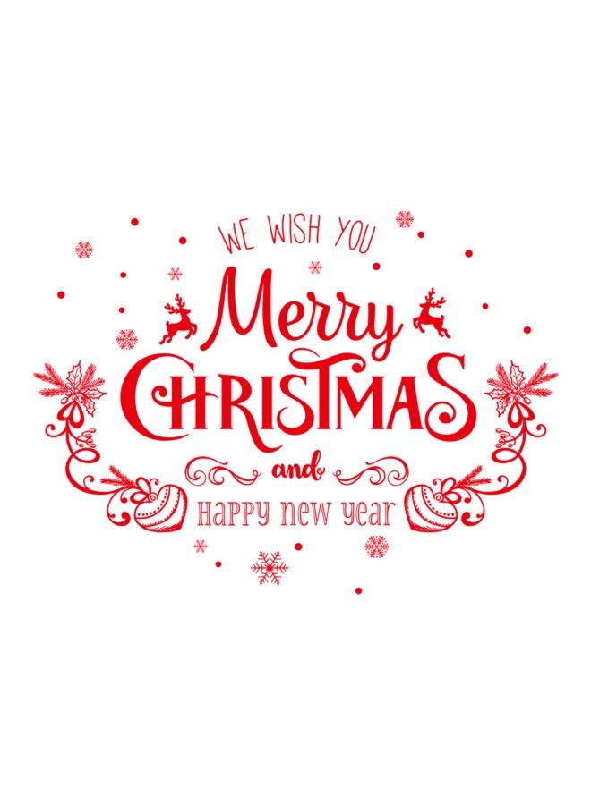 ملصق جداري مطبوع بعبارة "Merry Christmas And Happy New Year" أحمر 50x70Ø³Ù†ØªÙŠÙ…ØªØ±