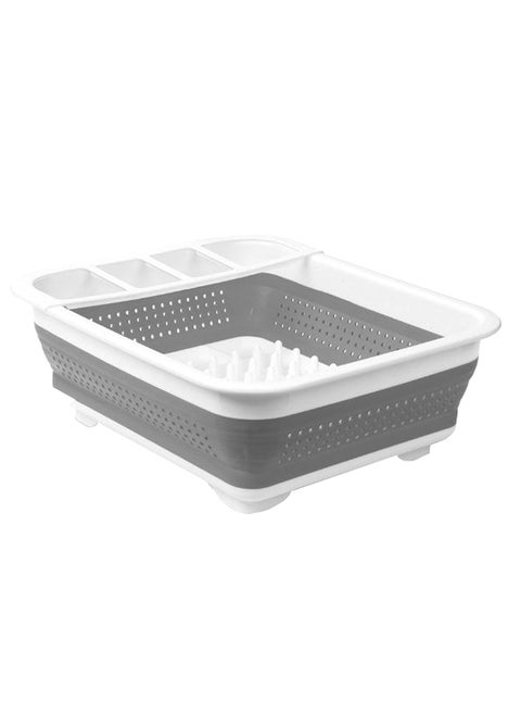 Collapsible Drying Dish Rack White/Grey