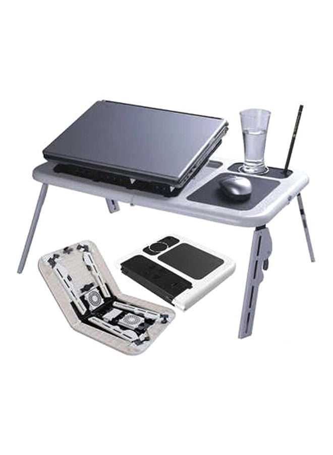 هوايانج طاولة بحامل كمبيوتر محمول قابل للطي بمروحتي تبريد أبيض/ أسود - Image 4