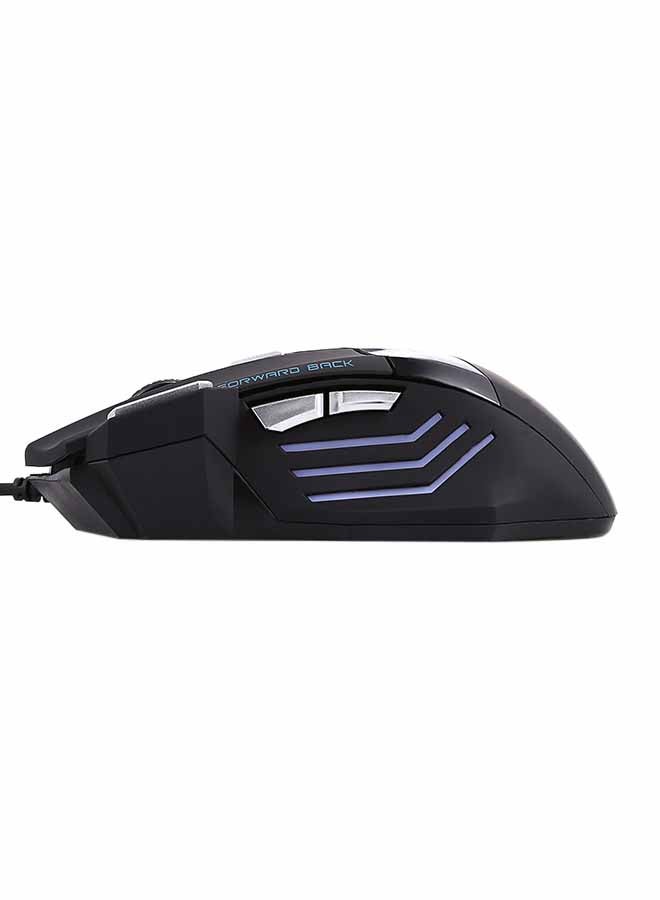 ماركة غير محددة - ماوس ألعاب USB سلكي ضوئي بحساسية 5500 نقطة لكل بوصة و7 أزرار أسود - Image 1