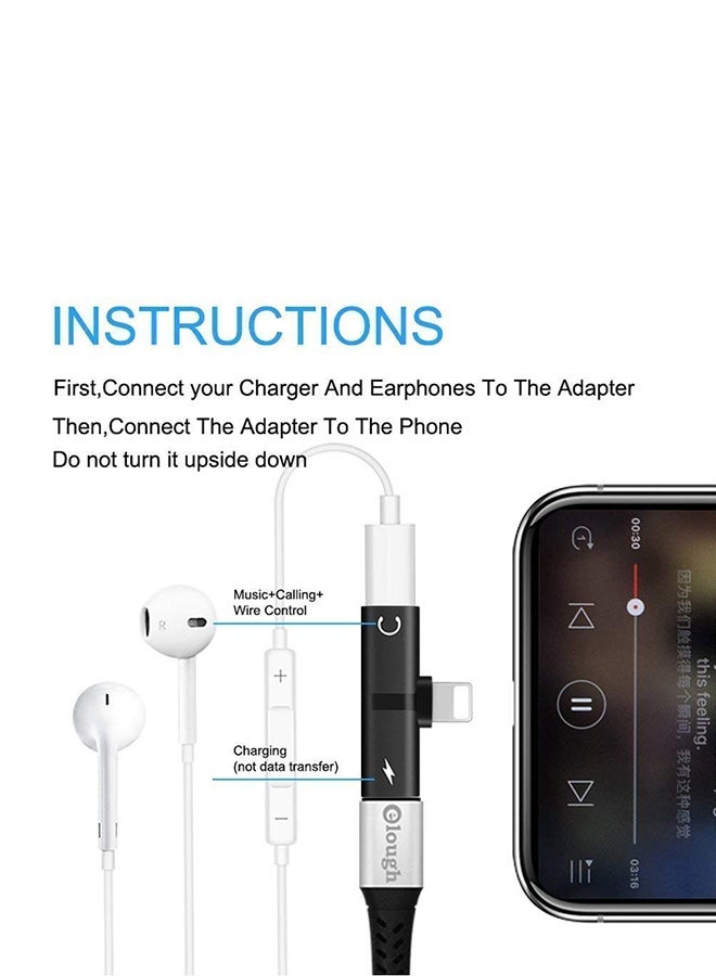 2-in-1 Lightning Adapter Black