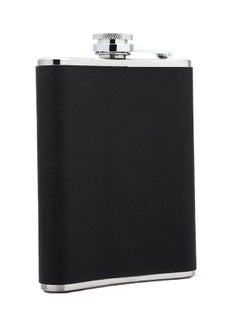 Portable Hip Flask Black/Silver 21x7x7cm