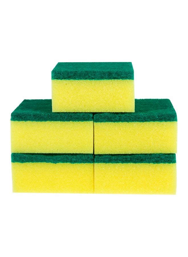 10-Piece Dishwashing Sponge Set Yellow/Green 10x7x3cm - Image 1