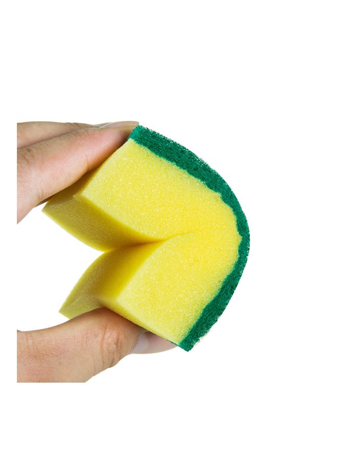 10-Piece Dishwashing Sponge Set Yellow/Green 10x7x3cm - Image 2