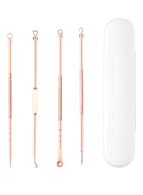 4-Piece Acne Needle Set Rose Gold