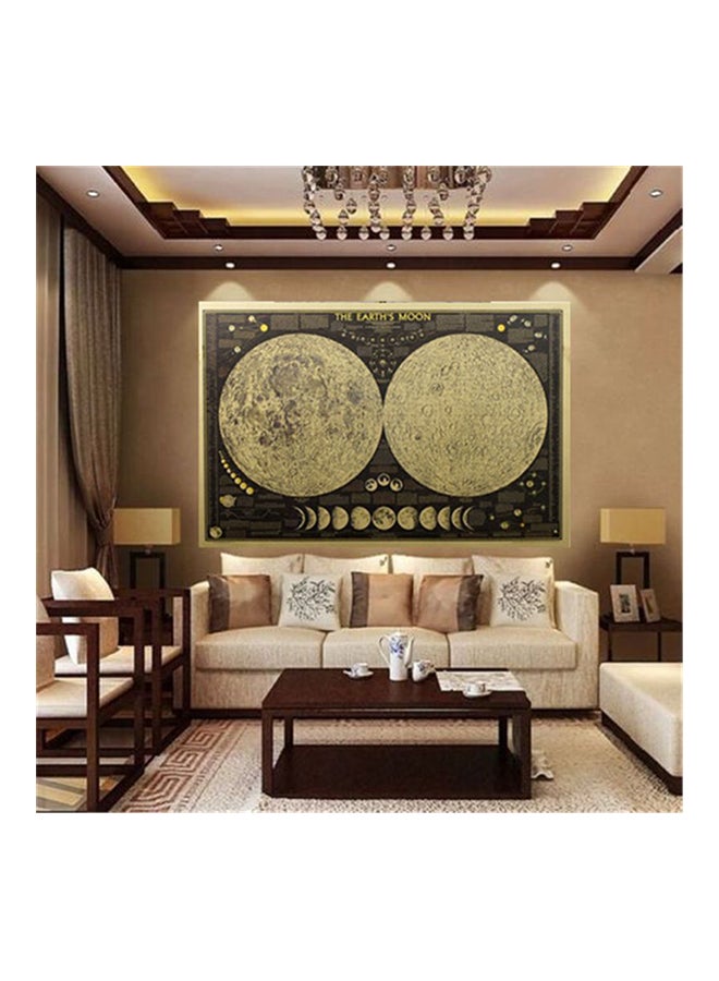 Retro Moon Wall Sticker Multicolour 72 x 45cm