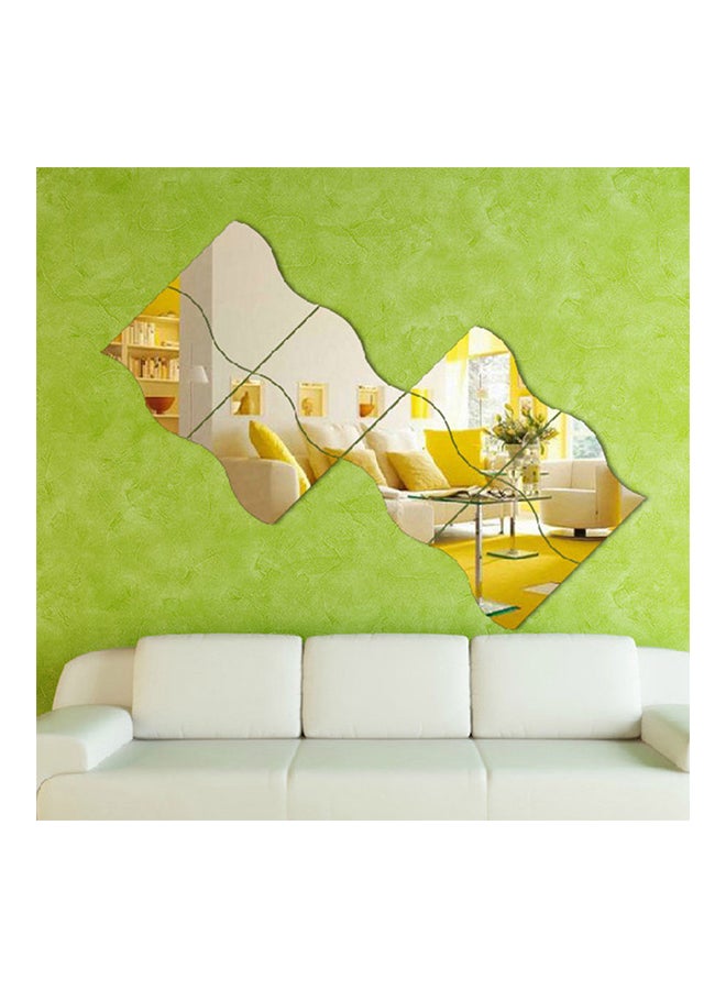 6-Piece Wave Combination Mirror Wall Sticker Set Multicolour 40 x 60cm - Image 2