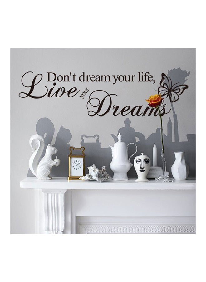Butterfly Live Your Dream Style Wall Sticker Black 57 x 15cm - Image 2