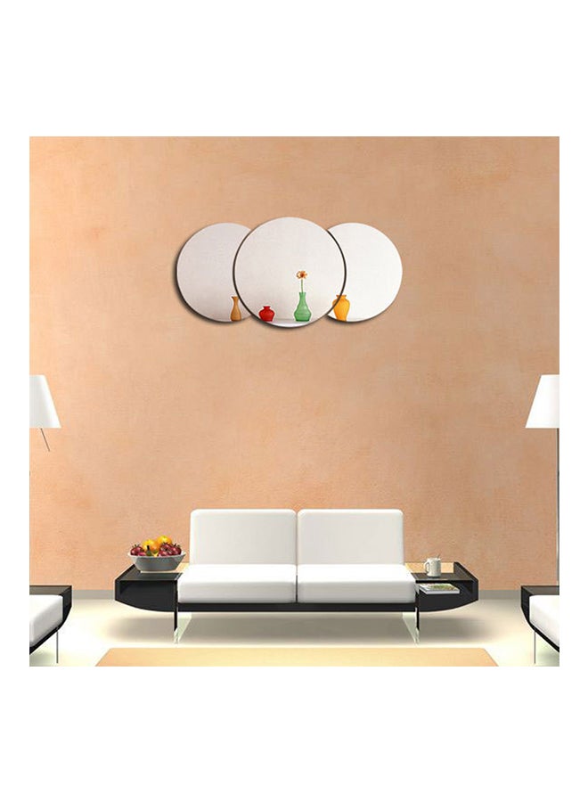 3D Round Mirror Wall Sticker Silver 175 x 175 x 1mm - Image 2
