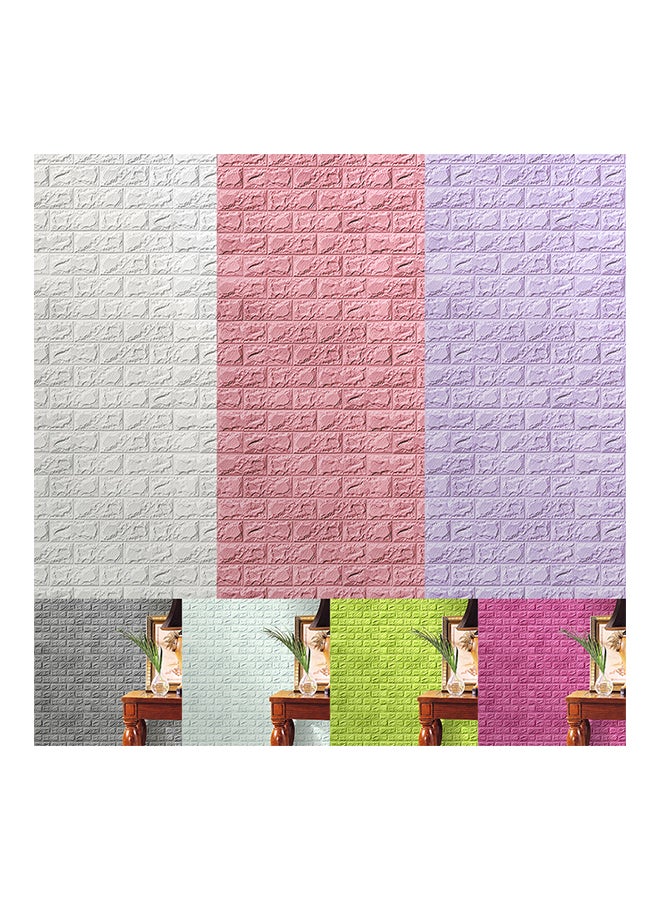 ملصق جداري ذاتي اللصق بتصميم قوالب طوب أبيض 60 x 60 x 0.8سم - Image 2