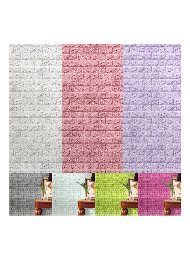 ملصق جداري ذاتي اللصق بتصميم قوالب طوب وردي غامق 60 x 60 x 0.8سم - Image 2