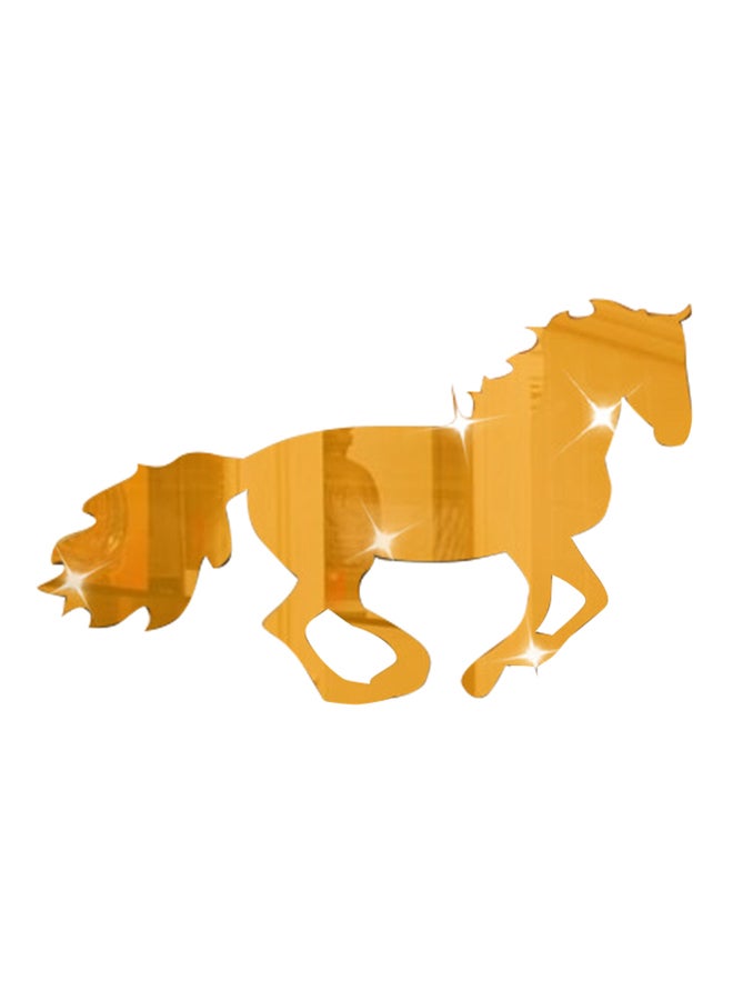 3D Horse Mirror Decorative Wall Sticker Gold 50x70centimeter - Image 1