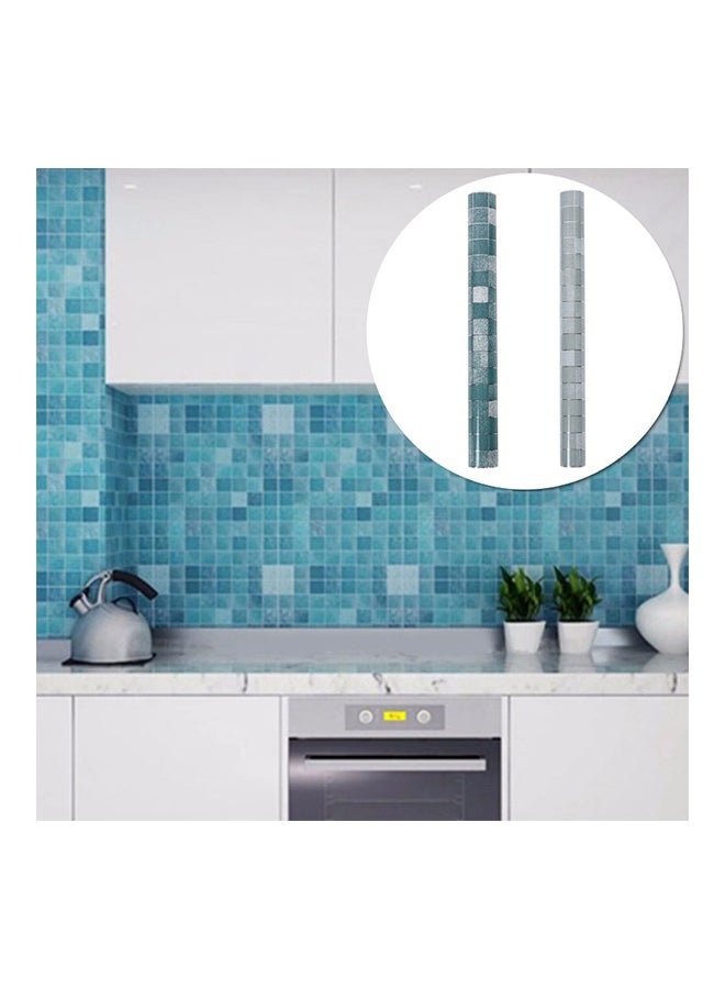 Decal Kitchen Home Square Pattern Sticker Green/Silver 50x70cm - Image 2