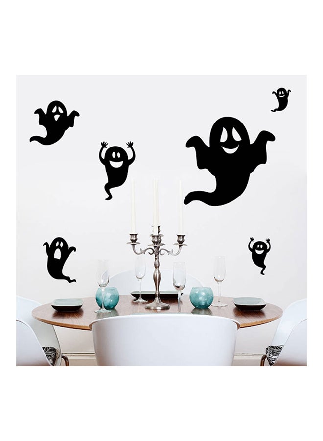 Ghost Pumpkin Halloween Wall Sticker Black 50x70cm - Image 1