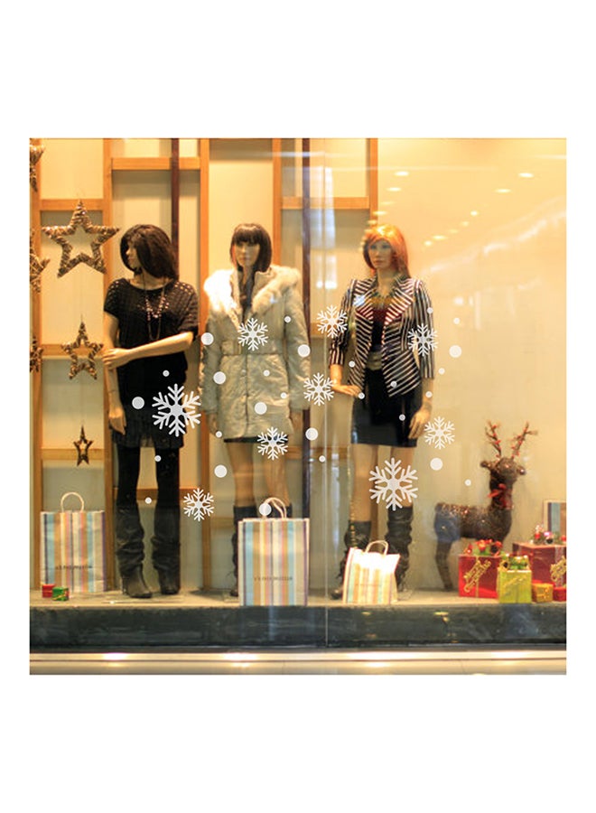 Luminous Glass Snowflake Wall Sticker White/Brown 50x70cm - Image 4