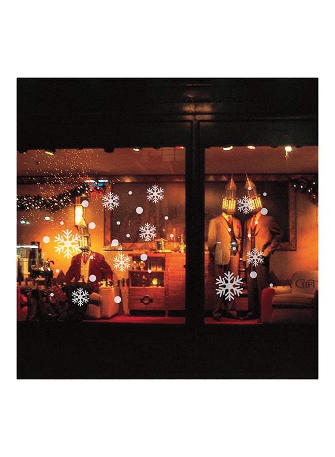 Luminous Glass Snowflake Wall Sticker White/Brown 50x70cm - Image 1