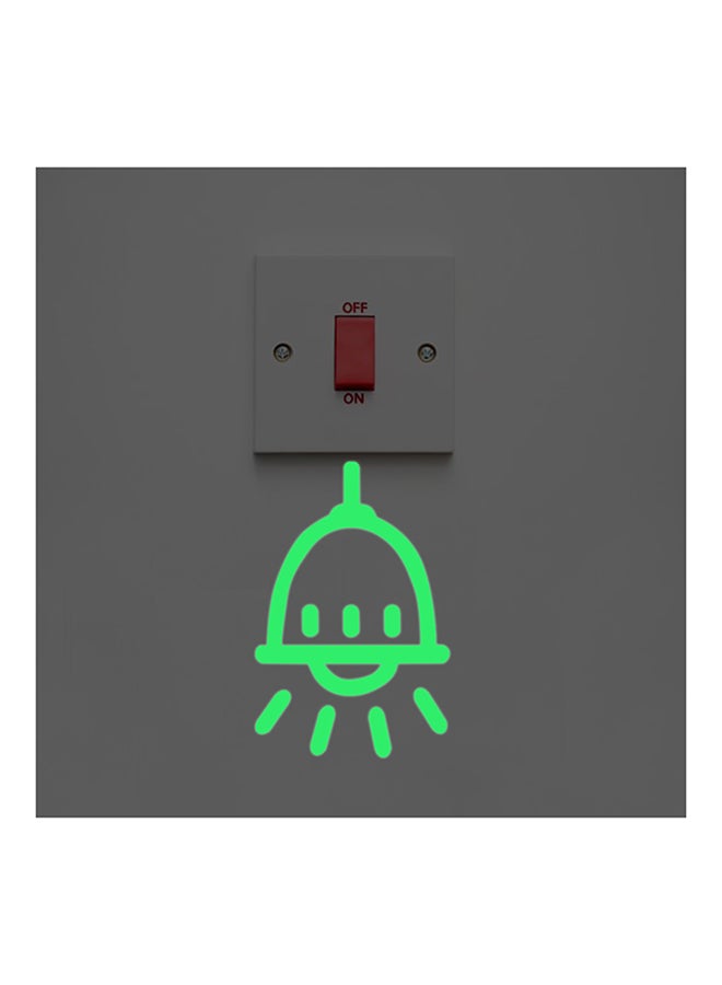 Luminous Fluorescent Bell Ring Switch Wall Sticker Green 30 x 30cm - Image 1