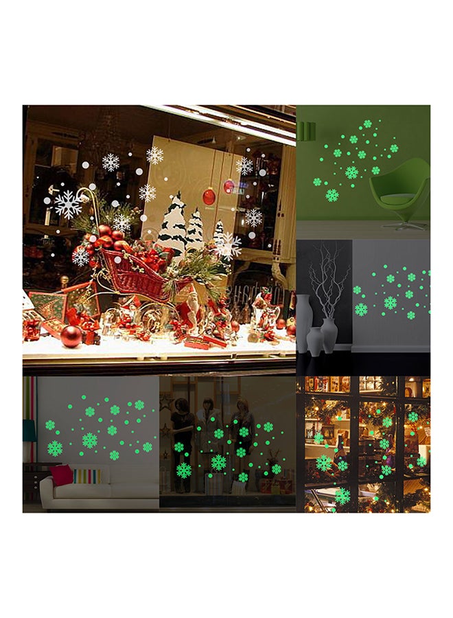 Luminous Glass Snowflake Wall Sticker White/Brown 50x70cm - Image 2