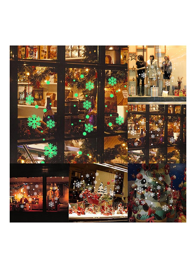 Luminous Glass Snowflake Wall Sticker White/Brown 50x70cm - Image 3