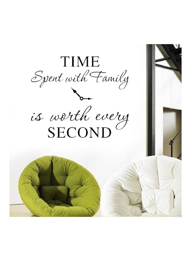 ساعة حائط بتصميم يحمل عبارة Time Spent With Family أسود 54 x 85.7سم - Image 1
