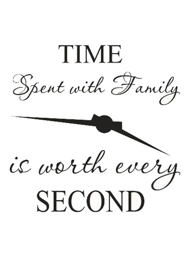 ساعة حائط بتصميم يحمل عبارة Time Spent With Family أسود 54 x 85.7سم - Image 2