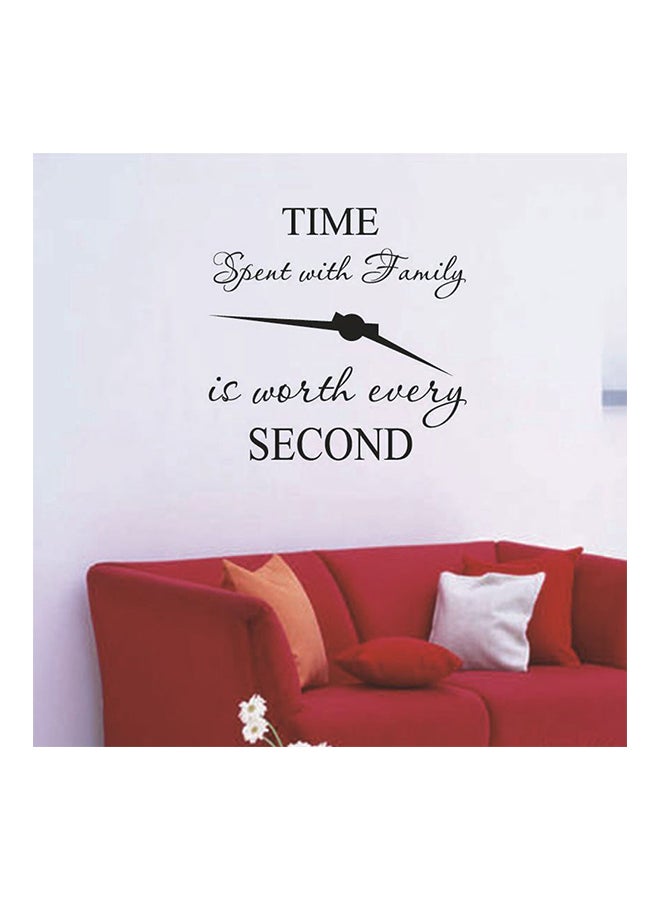 ساعة حائط بتصميم يحمل عبارة Time Spent With Family أسود 54 x 85.7سم - Image 3