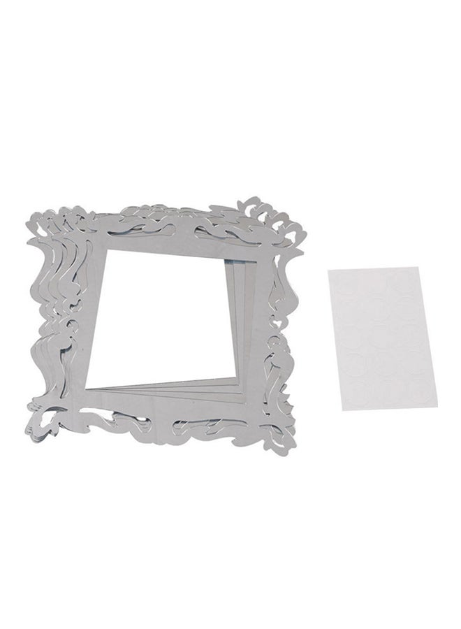 3D Photo Frame Mirror Switch Wall Sticker Clear/White 9 x 9cm  - Image 1