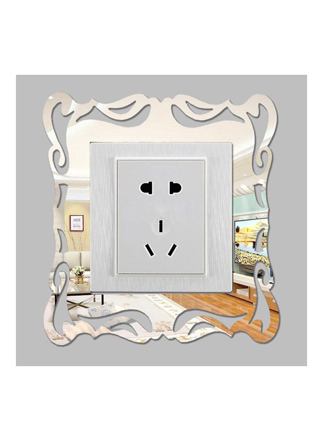 3D Photo Frame Mirror Switch Wall Sticker Clear/White 9 x 9cm  - Image 2