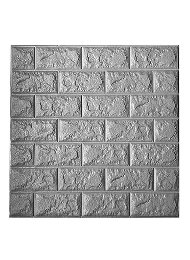 ملصق جداري بطبعة طوب بنمط عصري رمادي 70 x 77سم