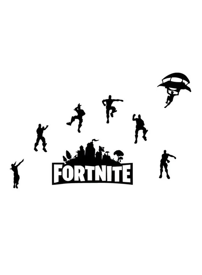 ملصق جداري بتصميم لعبة Fortnite أسود 