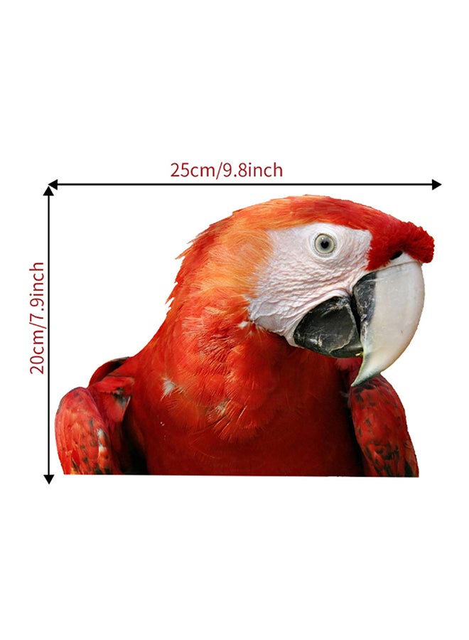 ملصق حمام بطبعة ببغاء أحمر 38 x 15 x 1سم - Image 2