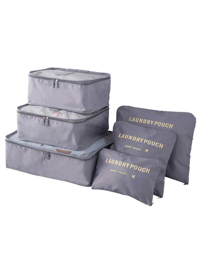 6-Piece Oxford Cloth Travel Luggage Storage Bag Grey