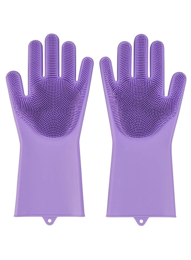 Generic Magic Dish Washing Gloves Purple 13 x 5inch 