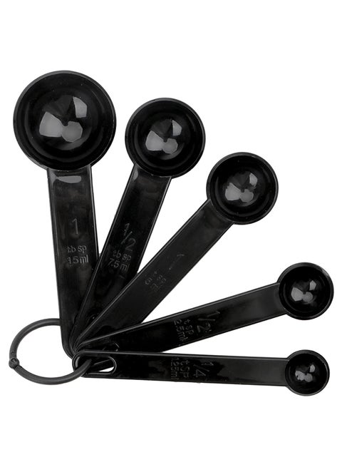 5-Piece Measuring Spoon Black 4.7inch