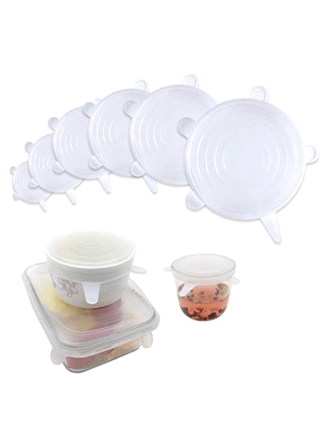 Generic - 6-Piece Stretch Lids White 8inch - Image 1