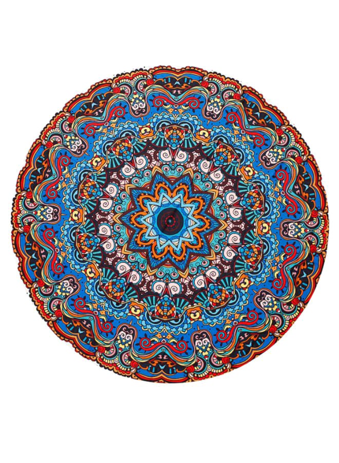 Printed Round Beach Towel Multicolour 130 x 175cm - Image 1