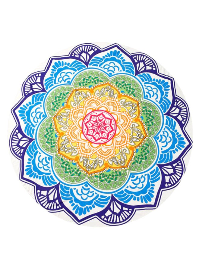 Printed Round Beach Towel Multicolour 130 x 175cm - Image 1