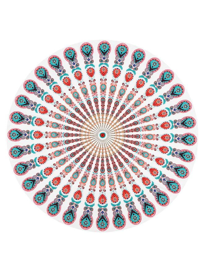 Printed Round Beach Towel Multicolour 130 x 175cm - Image 1
